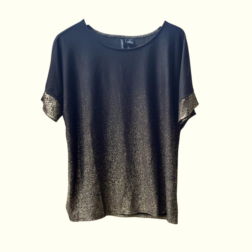 New Directions Women's Size L Metalic Print Pullover Top